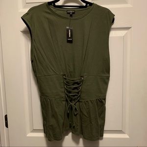 NWT Express Corset Lace-Up Style Tee